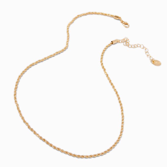 Gold-tone Twisted Rope Short Chain Necklace