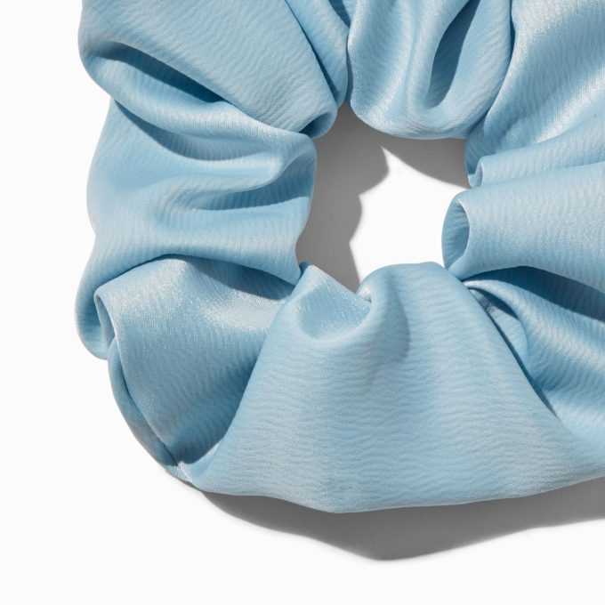 Light Blue Satin Hair Scrunchie