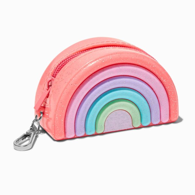 Rainbow Jelly Coin Purse Keychain