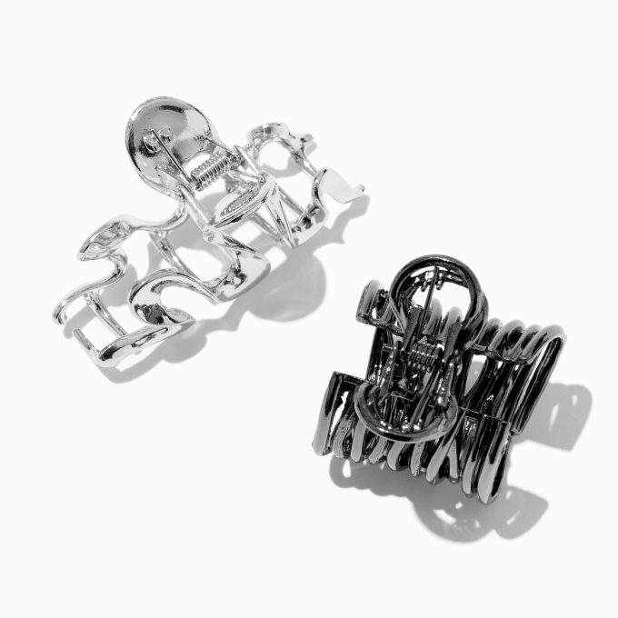 Silver-tone Metal Ponytail Holders - 2 Pack