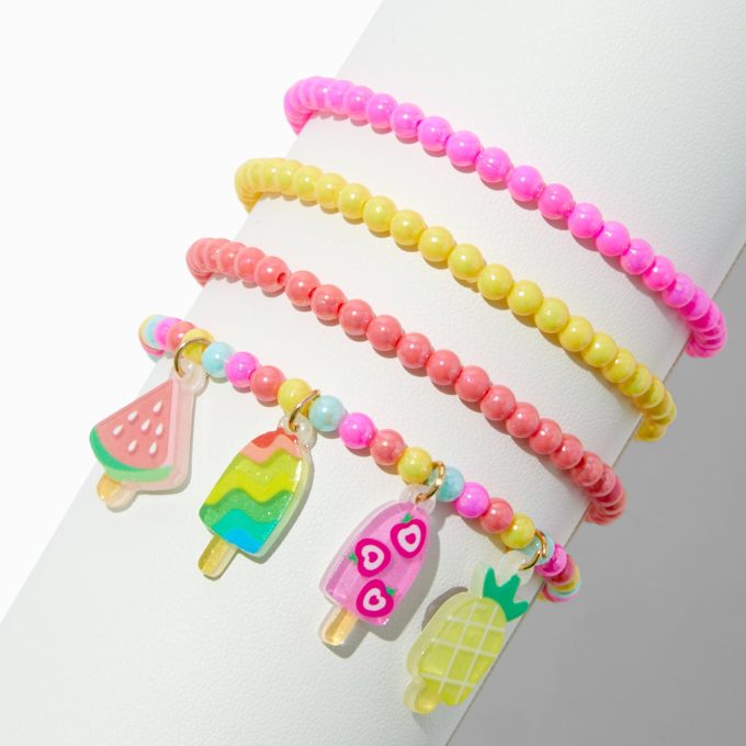 Claire's Club Bright Ice Pop Stretch Bracelets - 4 Pack