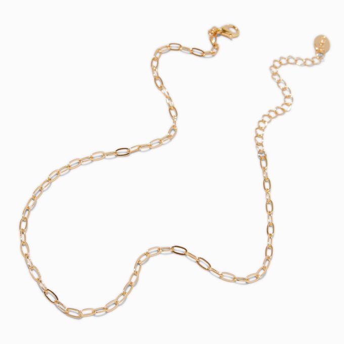 Gold-tone Small Paperclip Chain Necklace
