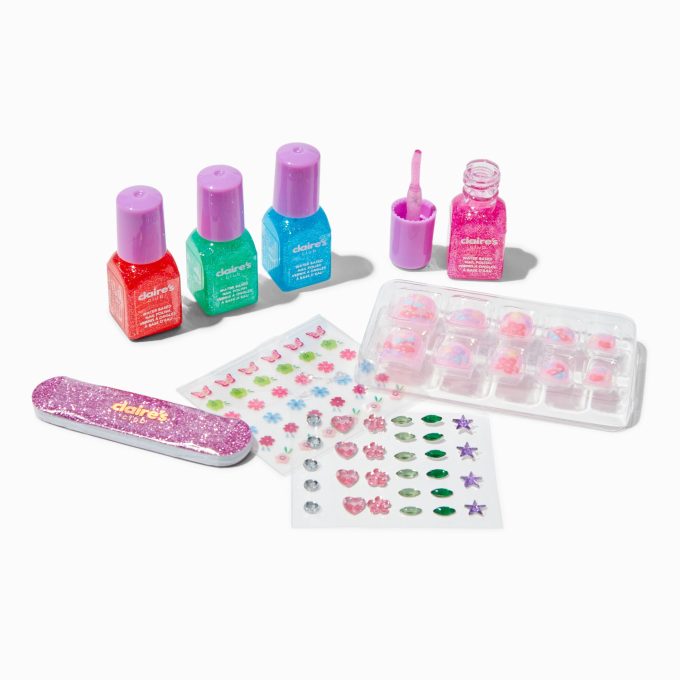 Claire's Club Purple Nail Kit Treasure Chest