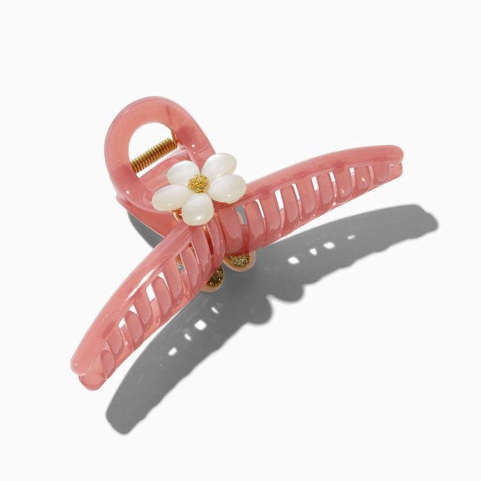 White Flower Rose Metal Hair Claw