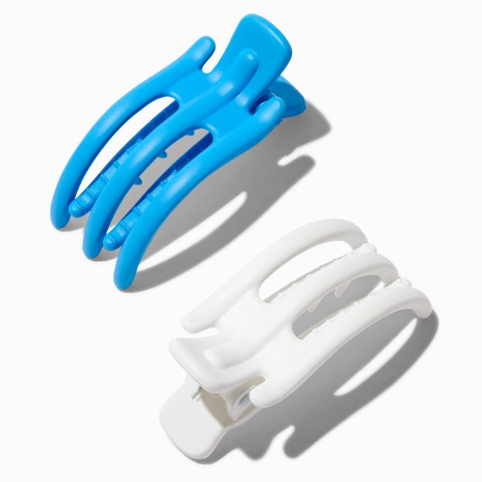Blue & White Mini Yoga Hair Claws - 2 Pack
