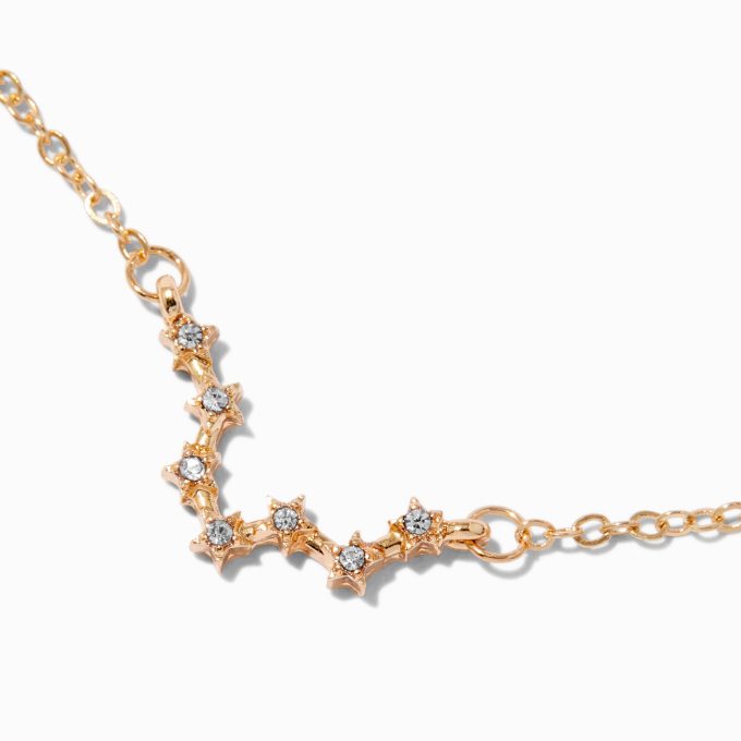 Gold-tone Zodiac Constellation Pendant Necklace - Pisces