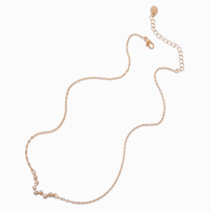 Gold-tone Zodiac Constellation Pendant Necklace - Pisces