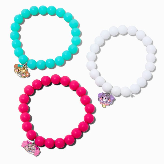 Claire's Club Dogs Matte Beaded Stretch Bracelets - 3 Pack