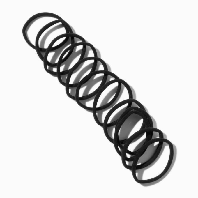 Black Rolled Hair Ties - 12 Pack