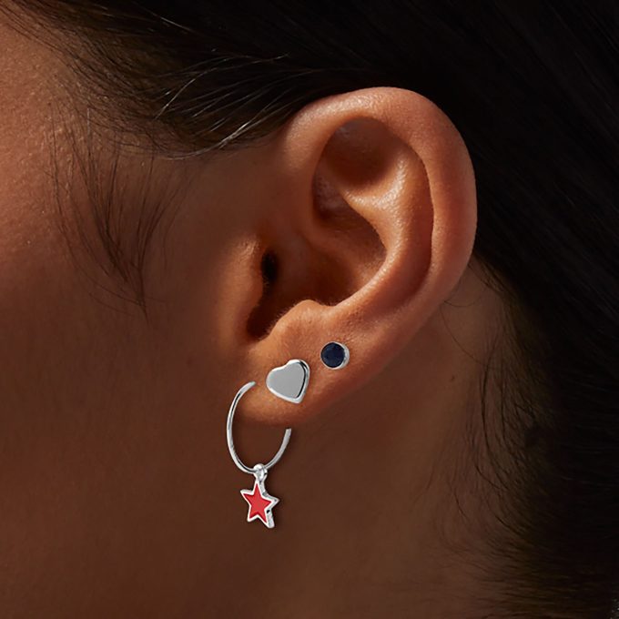 Stars & Stripes Patriotic Earring Set - 9 Pack