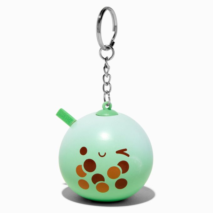 Green Bubble Tea Stress Ball Keychain