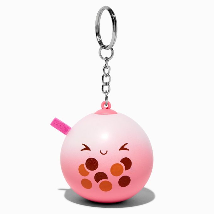 Pink Bubble Tea Stress Ball Keychain