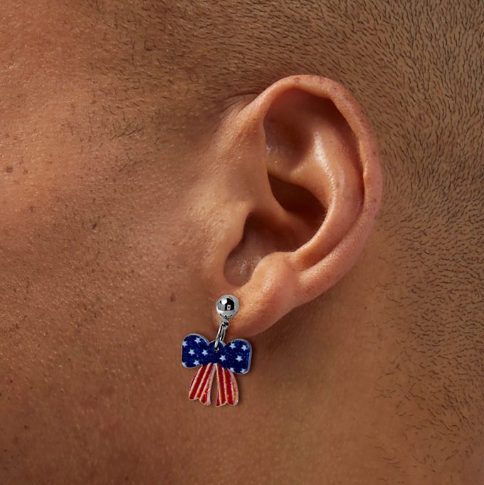 American Flag Bows Drop Earrings