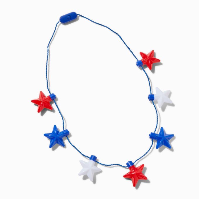 Stars & Stripes Red, White, & Blue Stars Light-Up Necklace