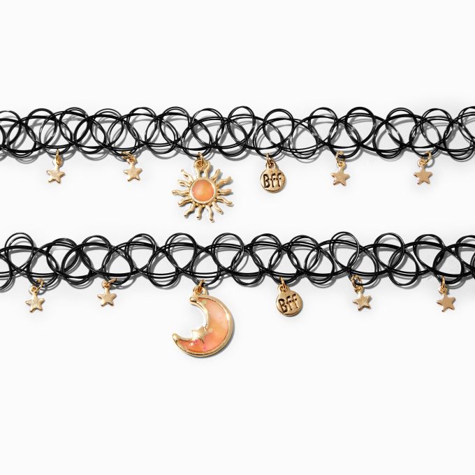 Best Friends Celestial UV Color-Changing Tattoo Choker Necklaces - 2 Pack