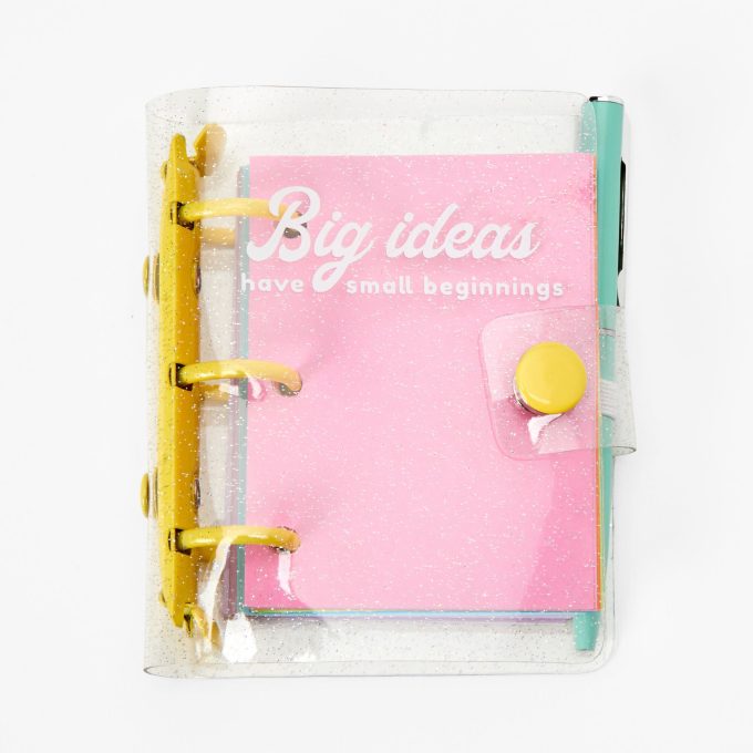 "Big Ideas Have Small Beginnings" Mini Glitter Journal Notebook