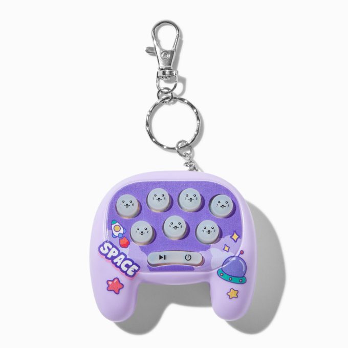 Purple Whack-A-Mole Game Controller Keychain