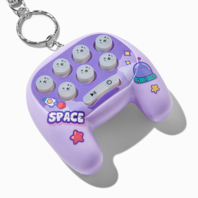 Purple Whack-A-Mole Game Controller Keychain