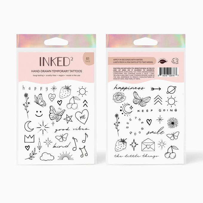 INKED2 Happiest Pack Temporary Tattoos