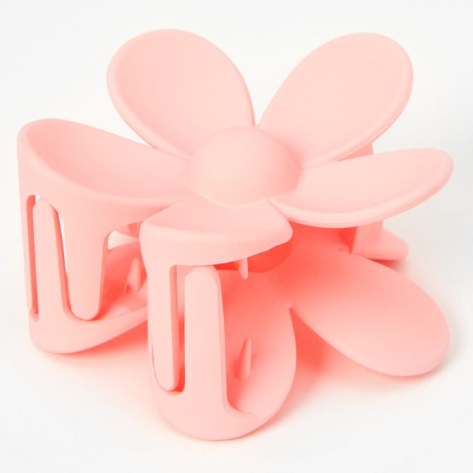 Pink Matte Flower Hair Claw