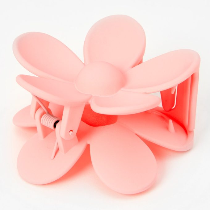 Pink Matte Flower Hair Claw