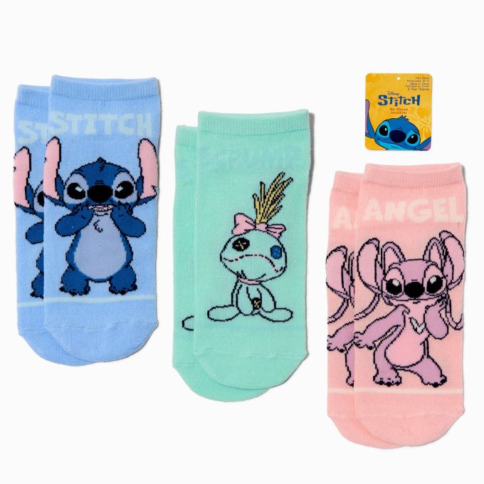 Disney Stitch BFF No-Show Socks - 3 Pack