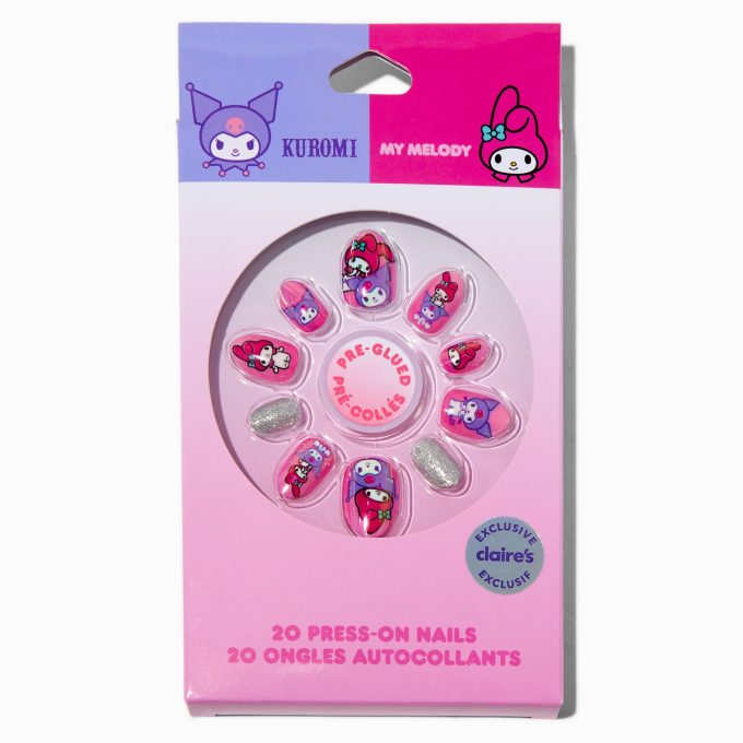 Sanrio® Claire's Exclusive My Melody™ & Kuromi™ Stiletto Press On Faux Nail Set - 20 Pack