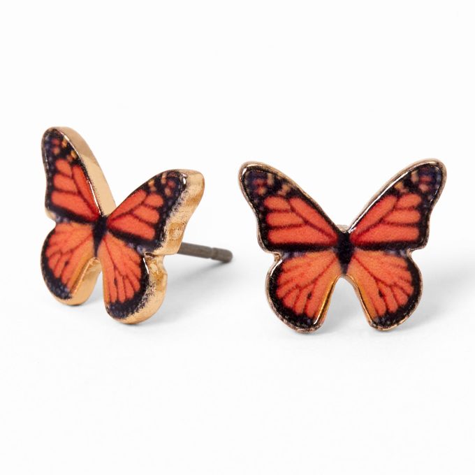 Monarch Butterfly Stud Earrings
