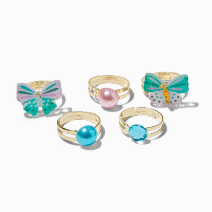 Claire's Club Flower Box Rings - 5 Pack