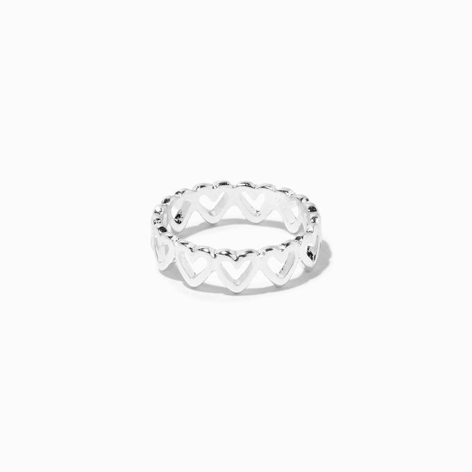 Silver Open Heart Ring