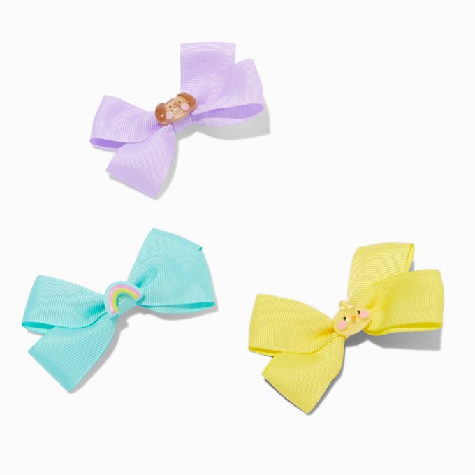 Claire's Club Loopy Ribbon Hair Bow Clips - 3 Pack