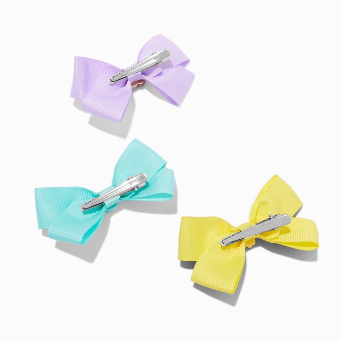 Claire's Club Loopy Ribbon Hair Bow Clips - 3 Pack