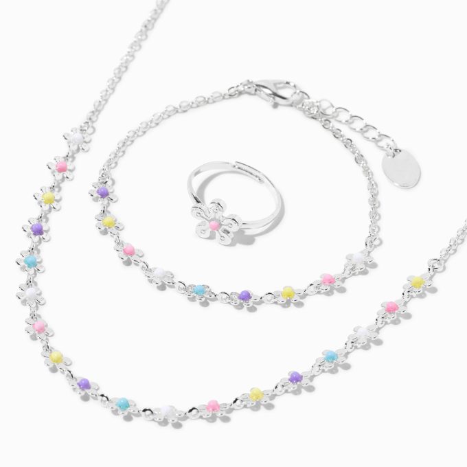 Claire's Club Silver Daisy Jewelry Set - 3 Pack