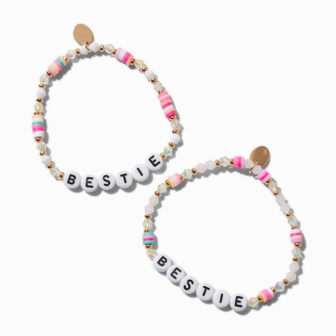 Best Friends ''Bestie'' Beaded Stretch Bracelets - 2 Pack