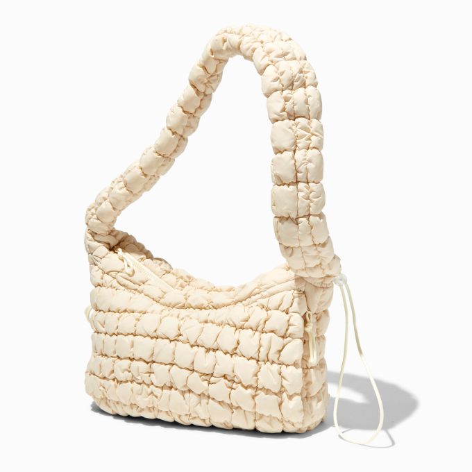 Ivory Puffy Sling Shoulder Bag