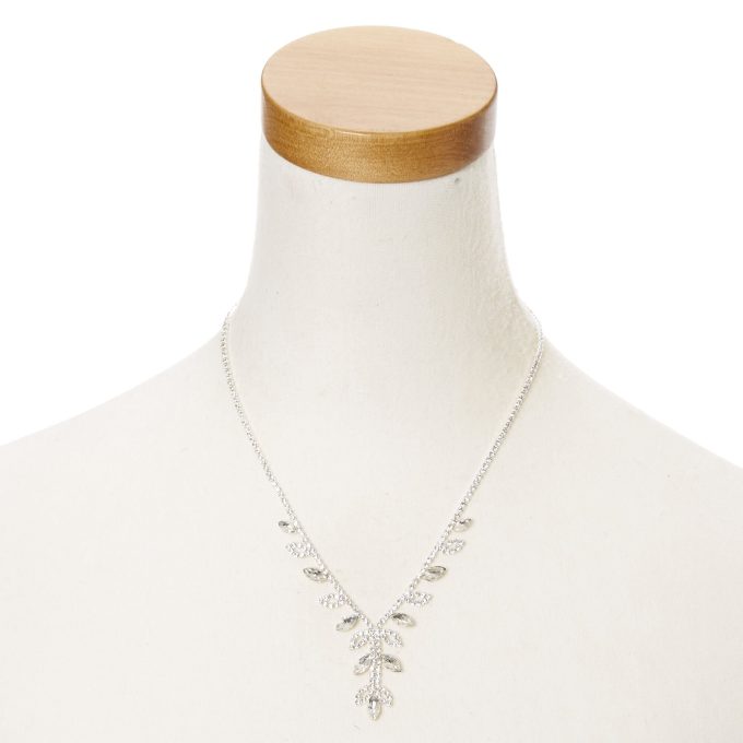 Silver Iris & Leaf Necklace & Drop Earrings Set - 2 Pack