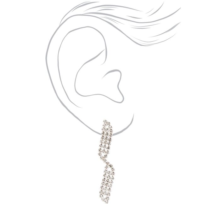 Silver-tone Rhinestone Waves Jewelry Set - 2 Pack
