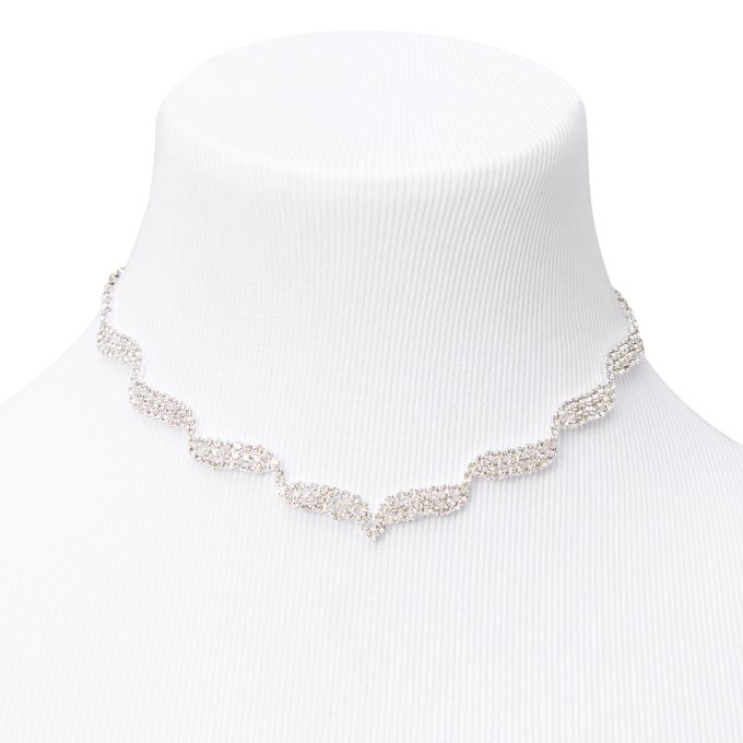 Silver-tone Rhinestone Waves Jewelry Set - 2 Pack