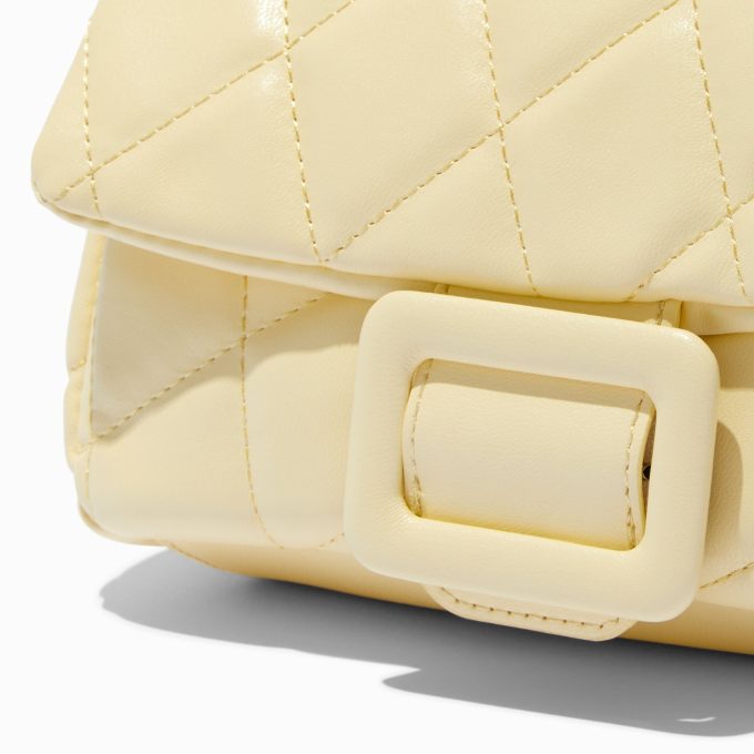 Quilted Yellow Puffy Shoulder Bag