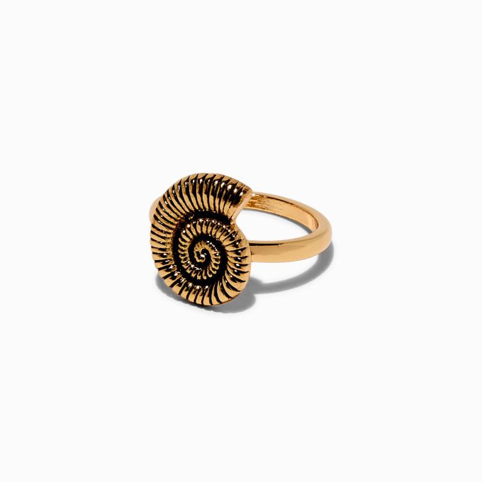 Gold-tone Nautilus Shell Ring