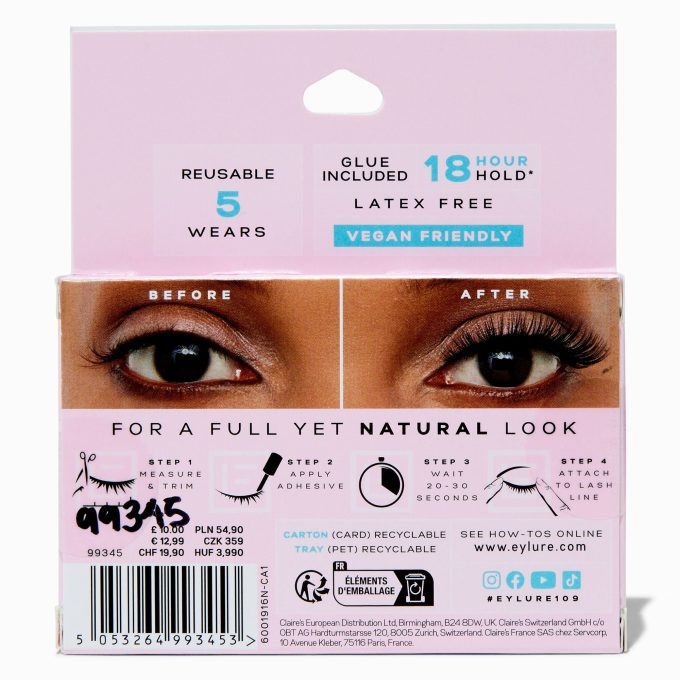 Eylure Claire's Exclusive Volume False Lashes - No. 109 Light