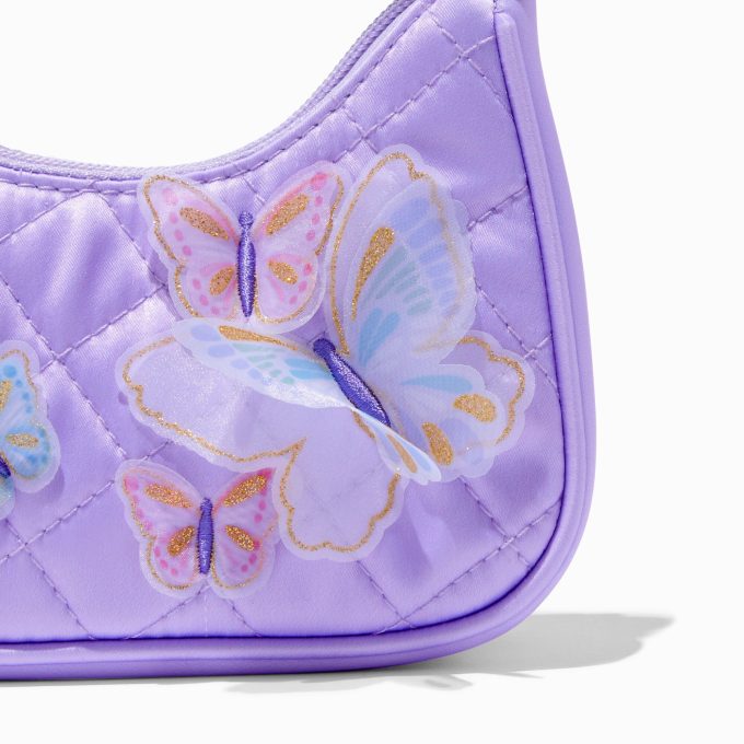 Claire's Club Lilac Butterfly Shoulder Bag