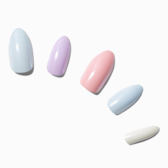 Pastel Chrome Stiletto Vegan Faux Nail Set - 24 Pack