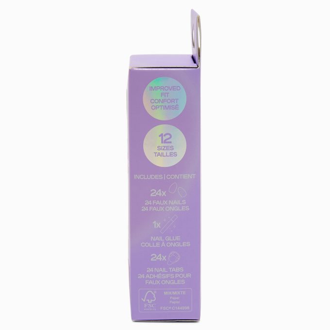 Pastel Chrome Stiletto Vegan Faux Nail Set - 24 Pack
